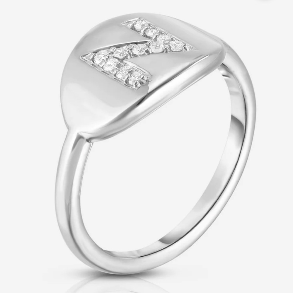 Ring Concierge Diamond Initial Signet Ring